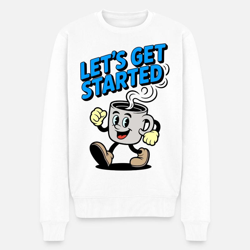 Commençons Tasse à café - Pull Premium bio Homme - blanc