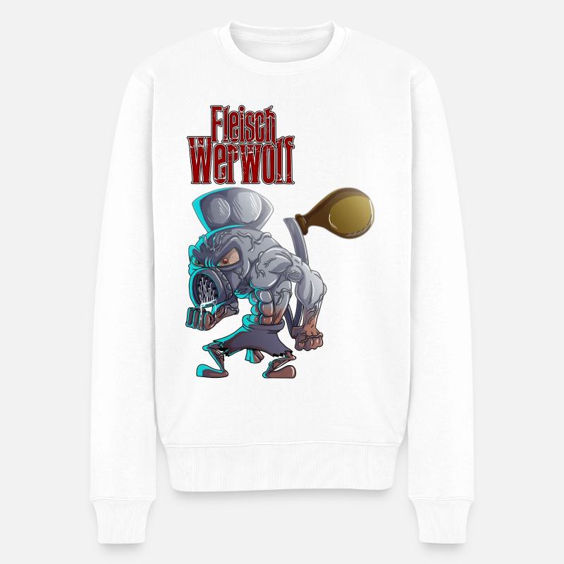 Fleischwerwolf - Männer Premium Bio Pullover - Weiß