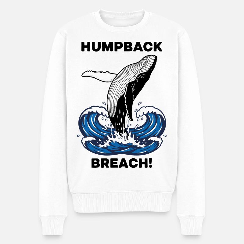 Buckelwalbruch Seebuckelwal - Männer Premium Bio Pullover - Weiß