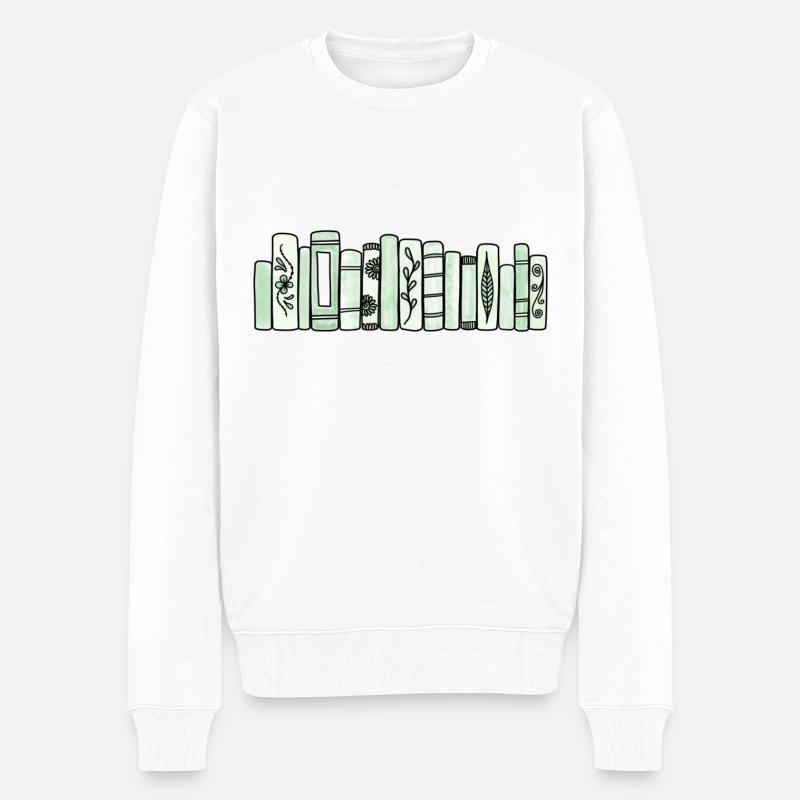 Livres Pastel Vert - Pull Premium bio Homme - blanc