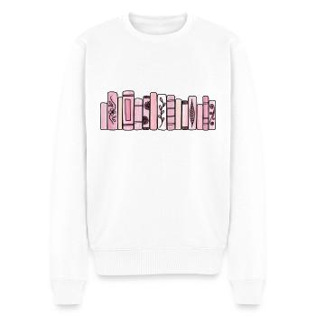 Livres Pastel Rose - Pull Premium bio Homme - blanc - Devant - Thijin (182cm)