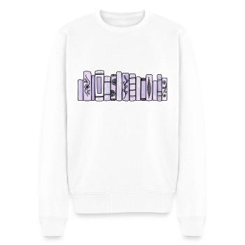 Livres Pastel Violet - Pull Premium bio Homme - blanc - Devant - Thijin (182cm)