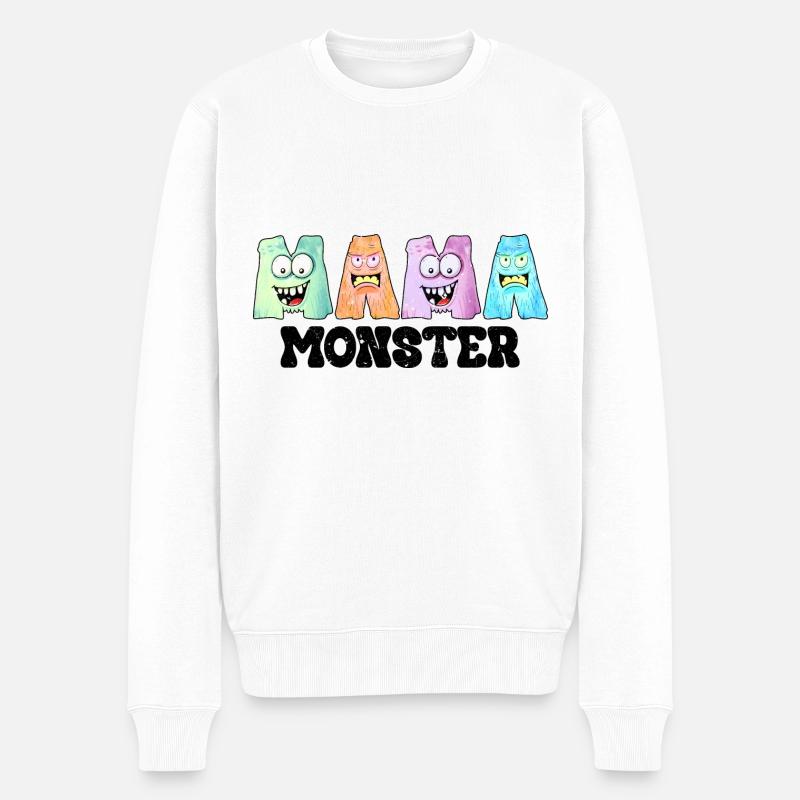 Maman Monster Halloween - Pull Premium bio Homme - blanc