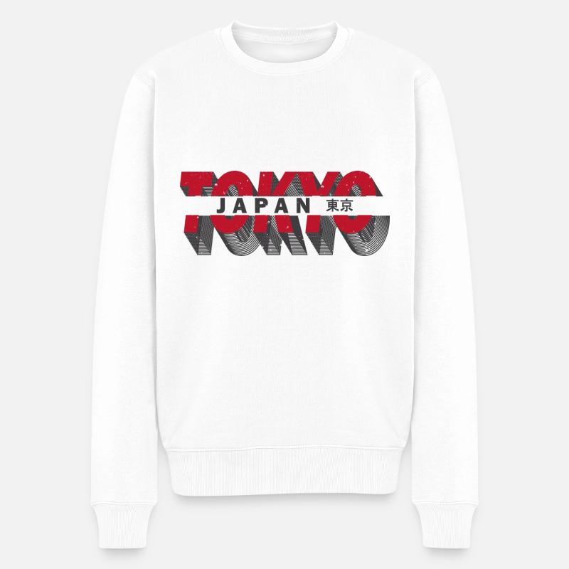 Tokyo, Japon - Pull Premium bio Homme - blanc