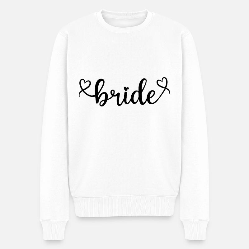 Bride - Männer Premium Bio Pullover - Weiß