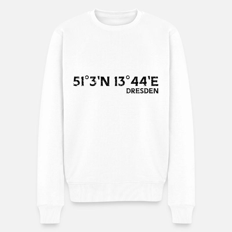 Coordonnées Souvenir de Dresde - Pull Premium bio Homme - blanc
