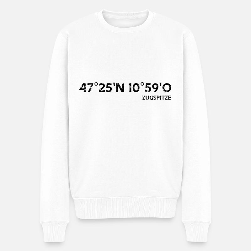 Zugspitze coordonnées sommet - Pull Premium bio Homme - blanc