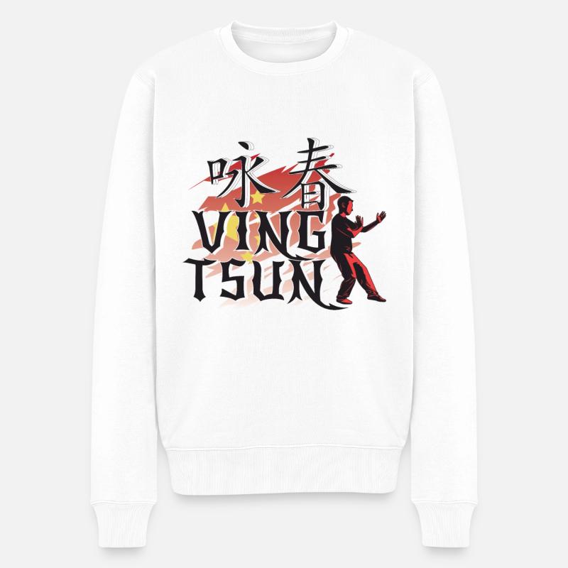 Ving Tsun Kung Fu - Pull Premium bio Homme - blanc