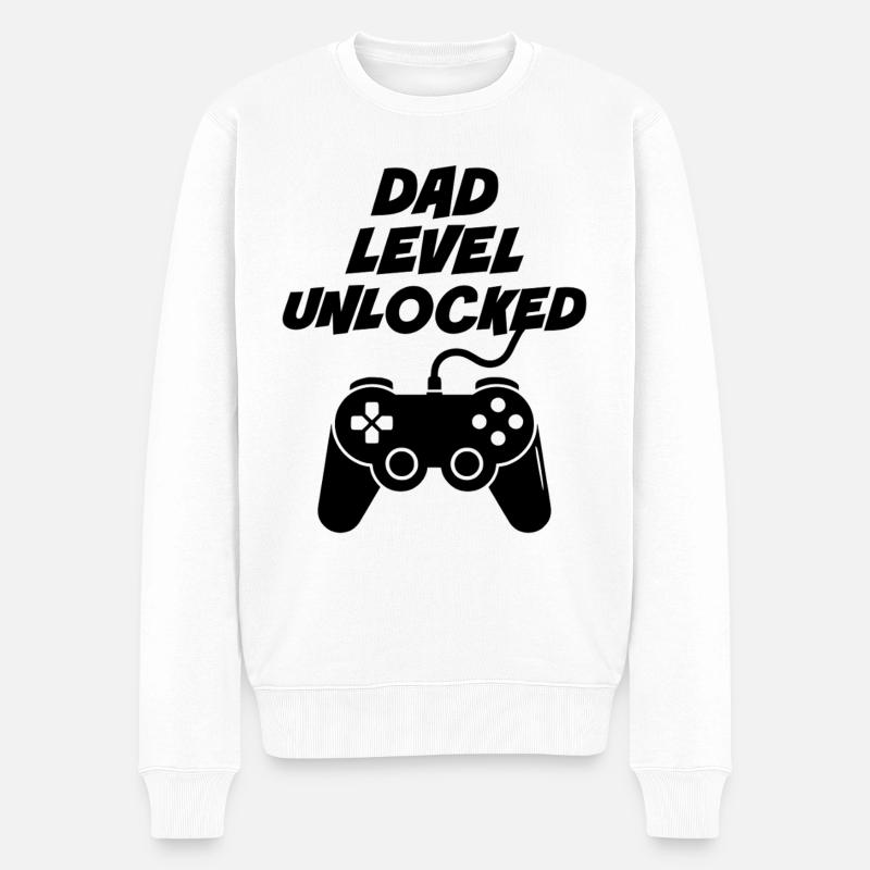 Niveau papa débloqué - Pull Premium bio Homme - blanc