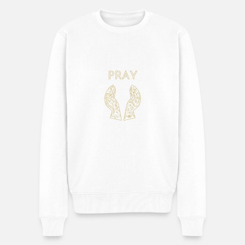 Priez l'Islam Allah La Mecque - Pull Premium bio Homme - blanc