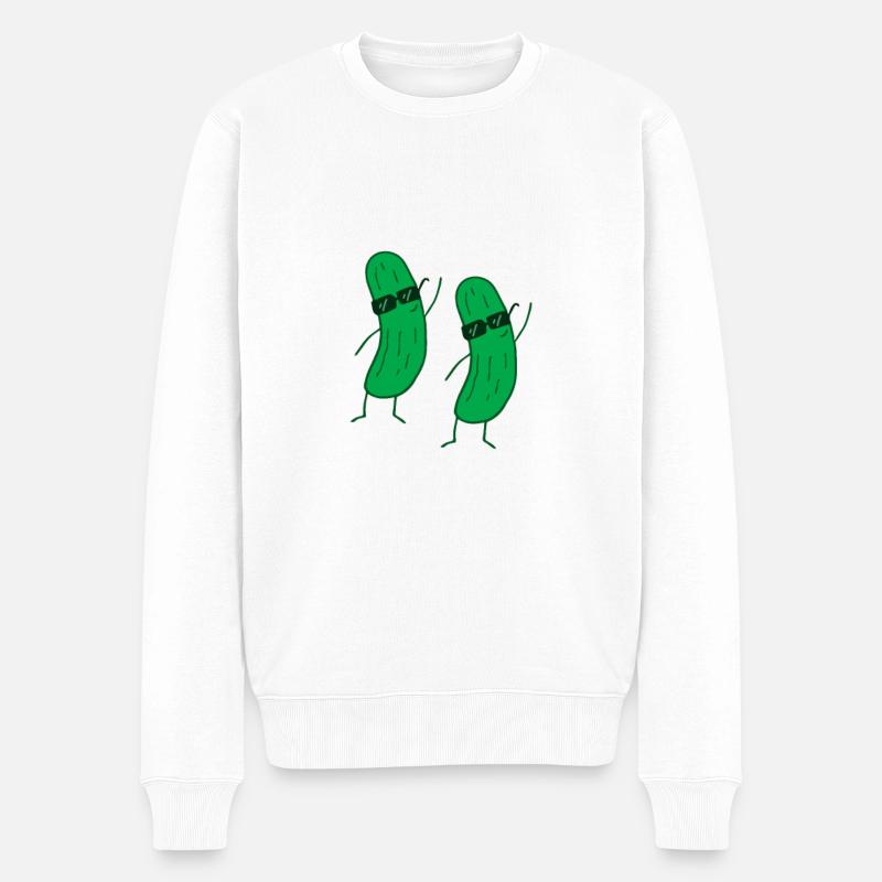 Gurken Tanzen Lustig - Männer Premium Bio Pullover - Weiß