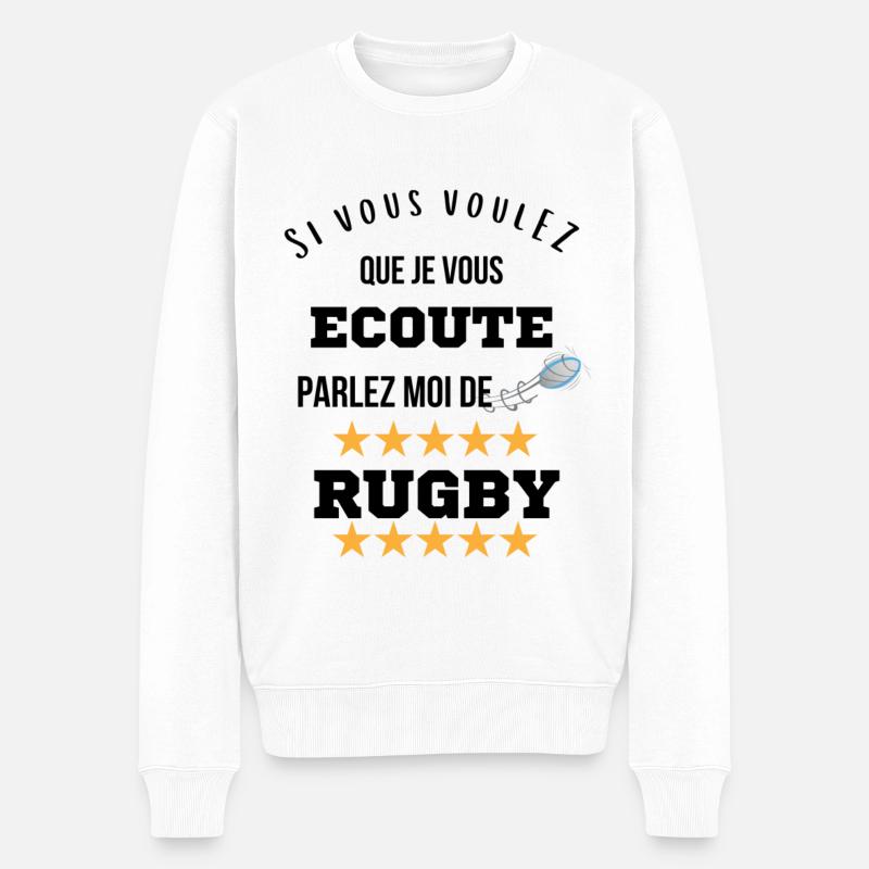 Parlez moi de rugby cadeau - Pull Premium bio Homme - blanc