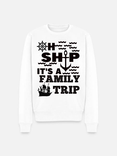 Family ship trip - Männer Premium Bio Pullover - Weiß