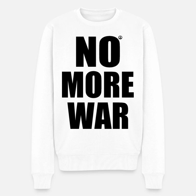 No more war - Pull Premium bio Homme - blanc