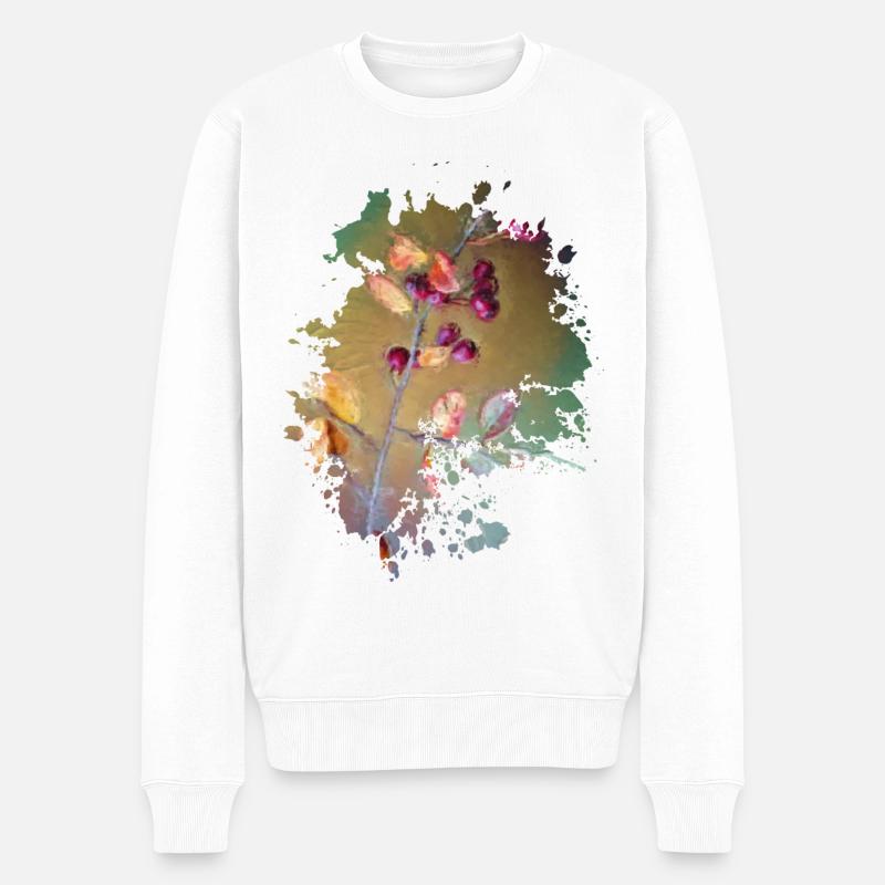 Pflanze - Männer Premium Bio Pullover - Weiß