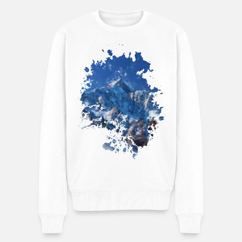Berg - Männer Premium Bio Pullover - Weiß