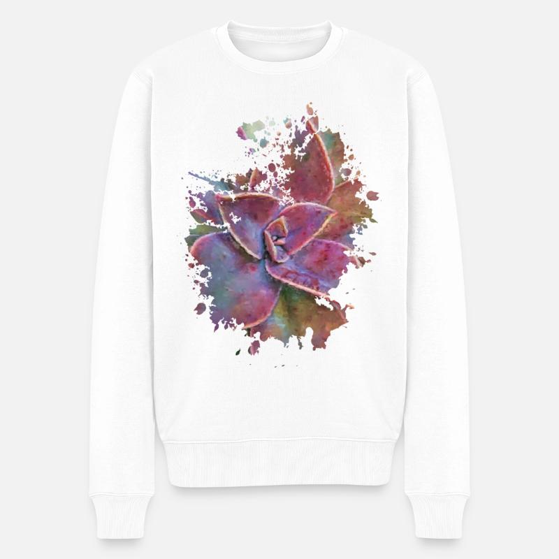 Pflanze - Männer Premium Bio Pullover - Weiß