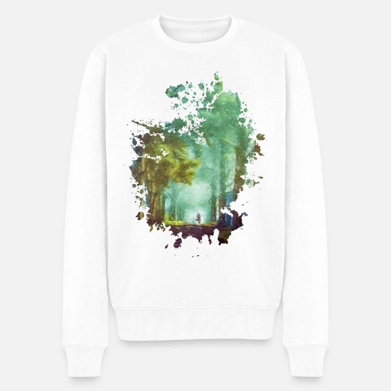 Allee - Männer Premium Bio Pullover - Weiß