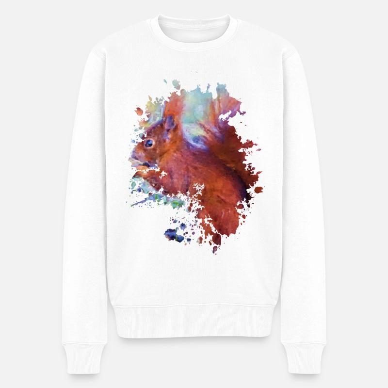 Eichhörnchen - Männer Premium Bio Pullover - Weiß