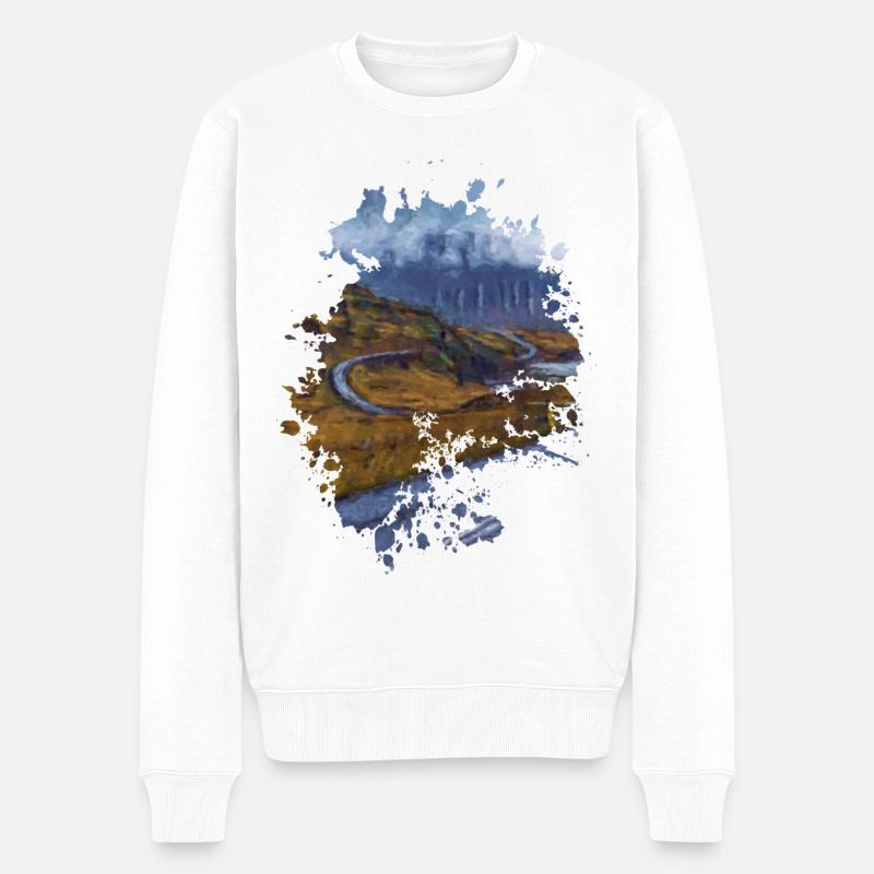 Straße - Männer Premium Bio Pullover - Weiß