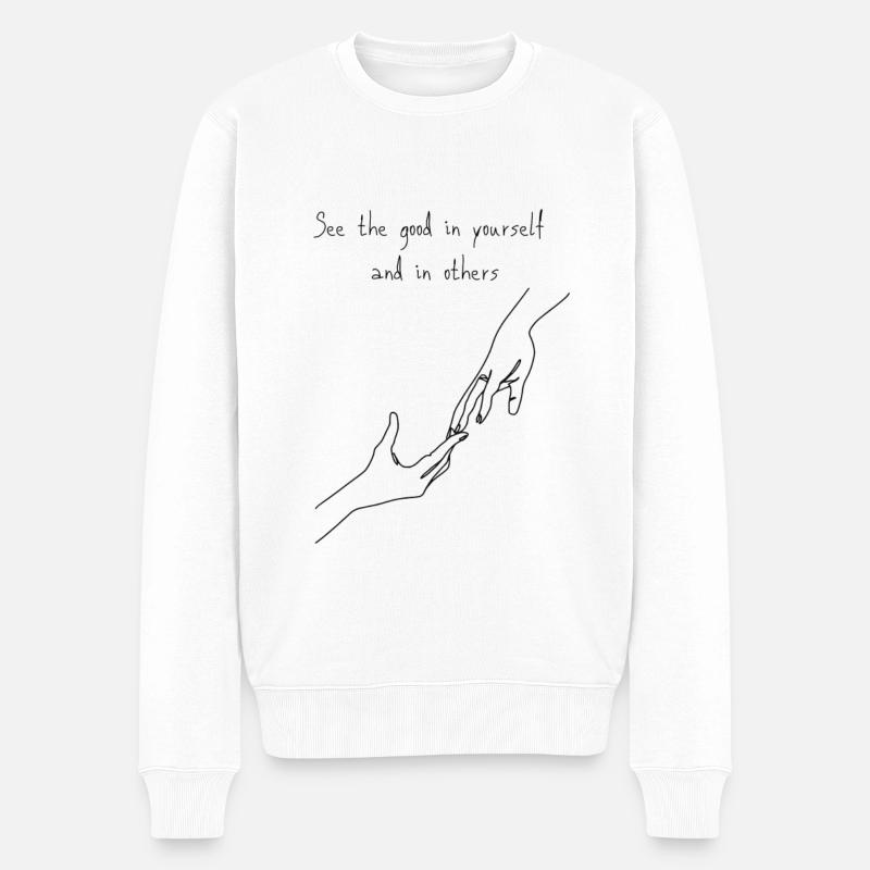 amitié - Pull Premium bio Homme - blanc