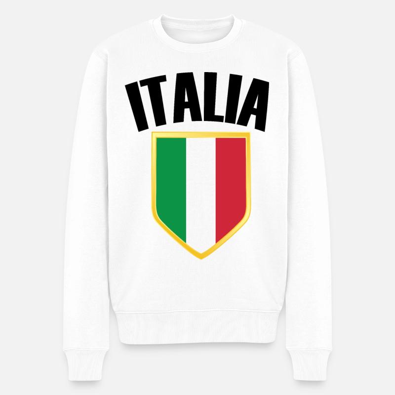 Italia - Drapeau de l’Italie - Pull Premium bio Homme - blanc