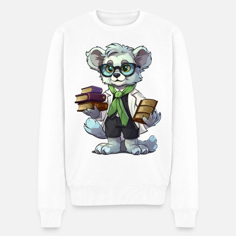 Bibliothécaire Koala - Pull Premium bio Homme - blanc