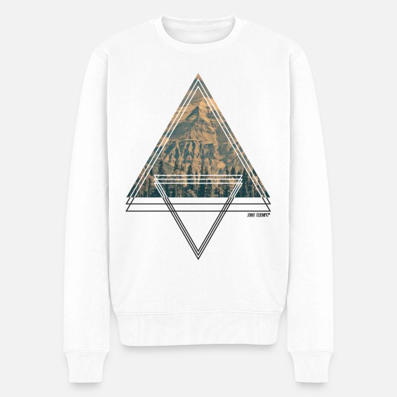 LANDSCAPE TRIANGLE© - Männer Premium Bio Pullover - Weiß