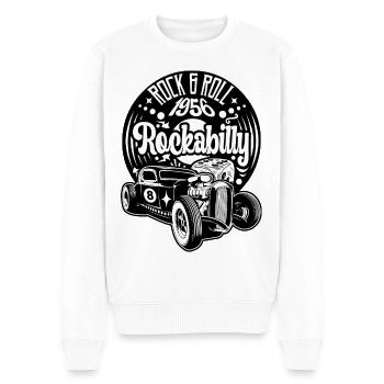 Rockabilly Vintage Rockers Retro Rock and Roll - Männer Premium Bio Pullover - Weiß - Vorne - Thijin (182cm)