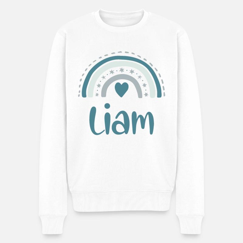 Liam Name Regenbogen - Männer Premium Bio Pullover - Weiß