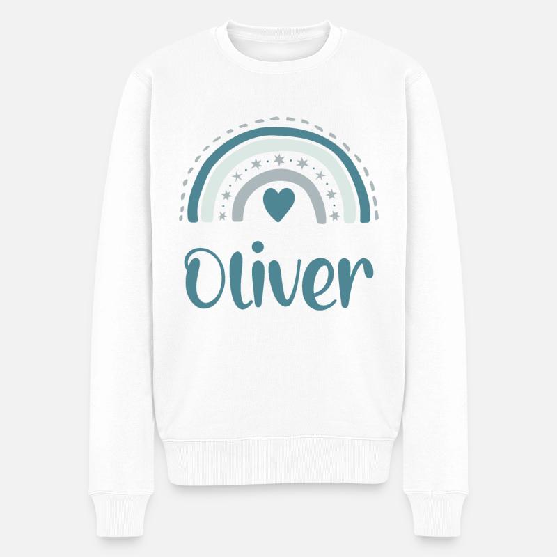 Oliver Nom Arc-en-ciel - Pull Premium bio Homme - blanc