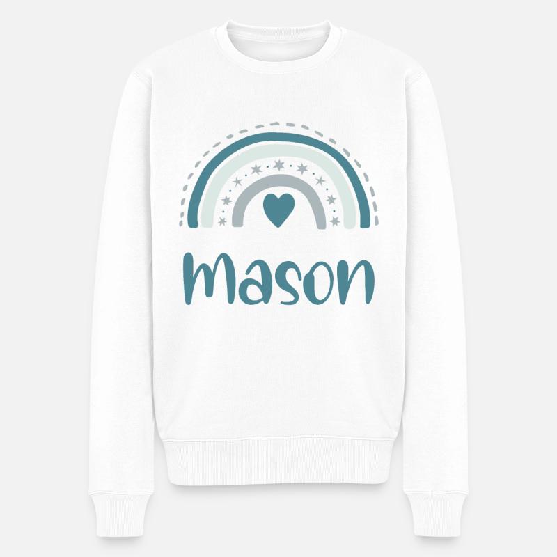 Maçon Nom Arc-en-ciel - Pull Premium bio Homme - blanc