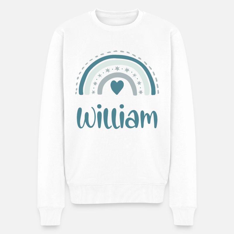 William Name Regenbogen - Männer Premium Bio Pullover - Weiß