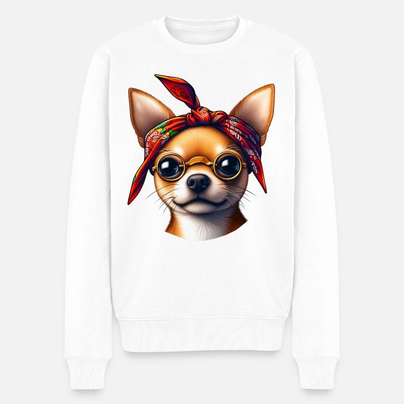 Chihuahua L’Artiste Rap - Pull Premium bio Homme - blanc