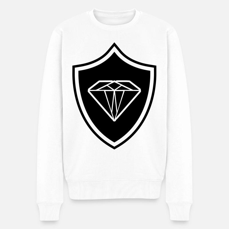 Diamant Wappen - Männer Premium Bio Pullover - Weiß