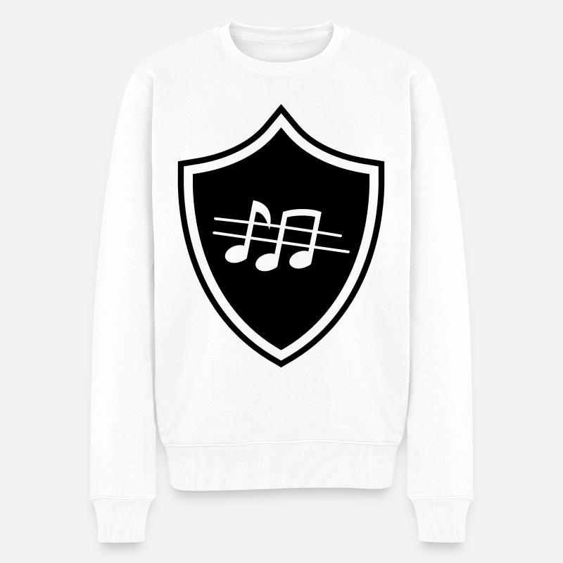 Musiknoten Wappen - Männer Premium Bio Pullover - Weiß