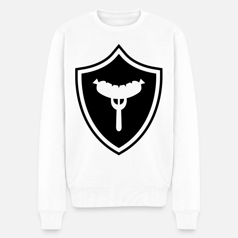 Wurst Gabel Wappen - Männer Premium Bio Pullover - Weiß