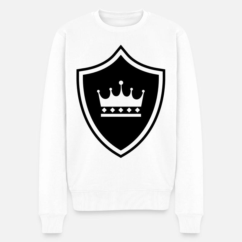 Armoiries de la couronne - Pull Premium bio Homme - blanc
