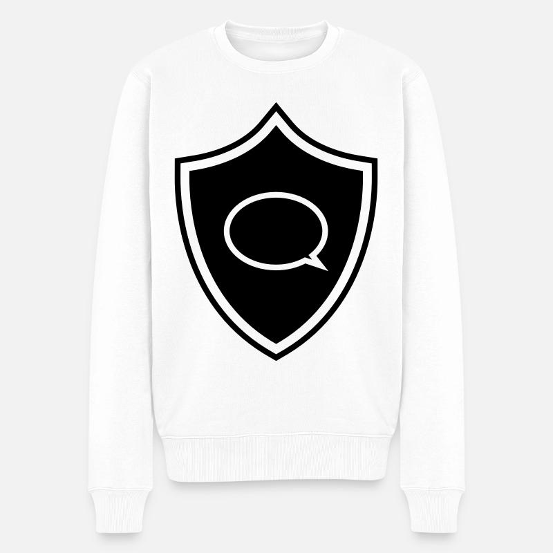 Sprechblase Wappen - Männer Premium Bio Pullover - Weiß