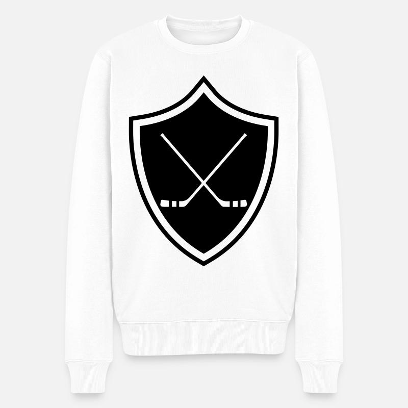 Bâtons de hockey sur glace - Pull Premium bio Homme - blanc