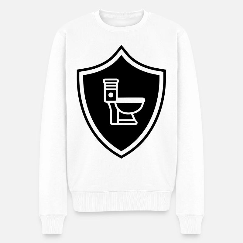 Armoiries des toilettes WC - Pull Premium bio Homme - blanc