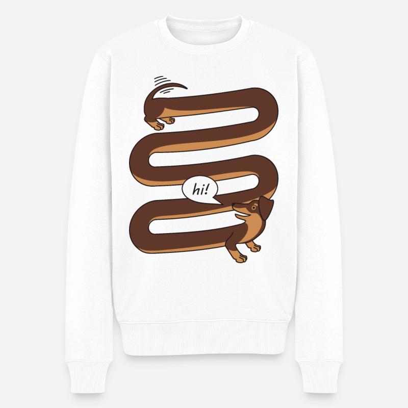 teckel - Pull Premium bio Homme - blanc