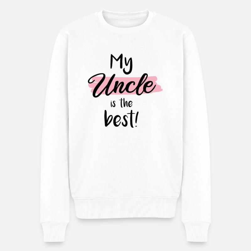 My Uncle is the best! - Männer Premium Bio Pullover - Weiß