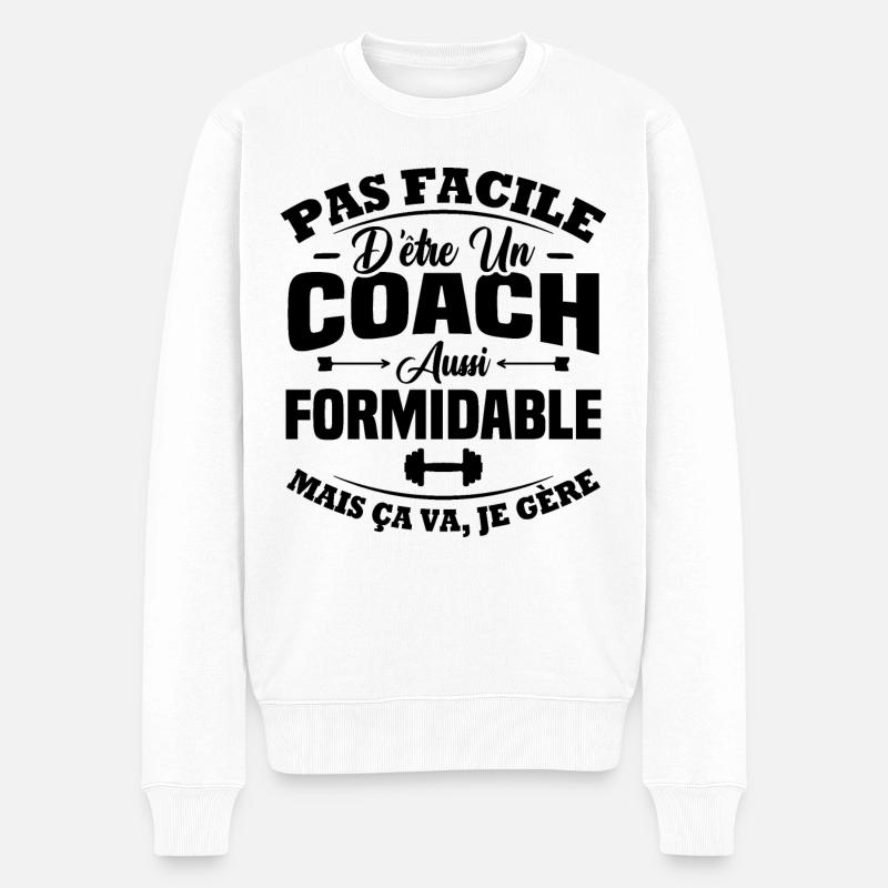 Coach aussi formidable - Pull Premium bio Homme - blanc