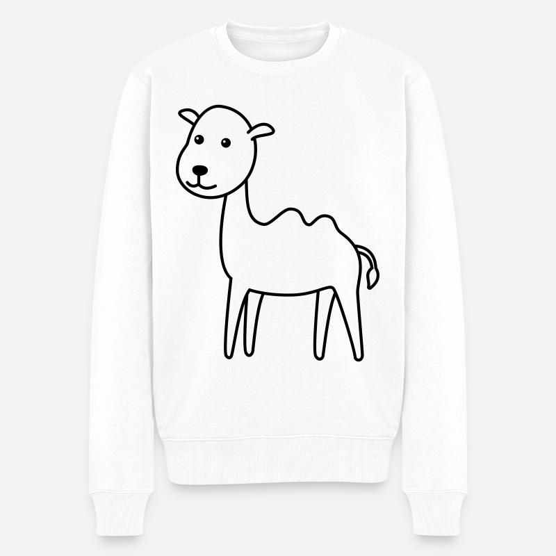 Kamel Comic - Männer Premium Bio Pullover - Weiß