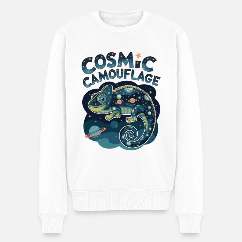 Kosmische Tarnung - Männer Premium Bio Pullover - Weiß