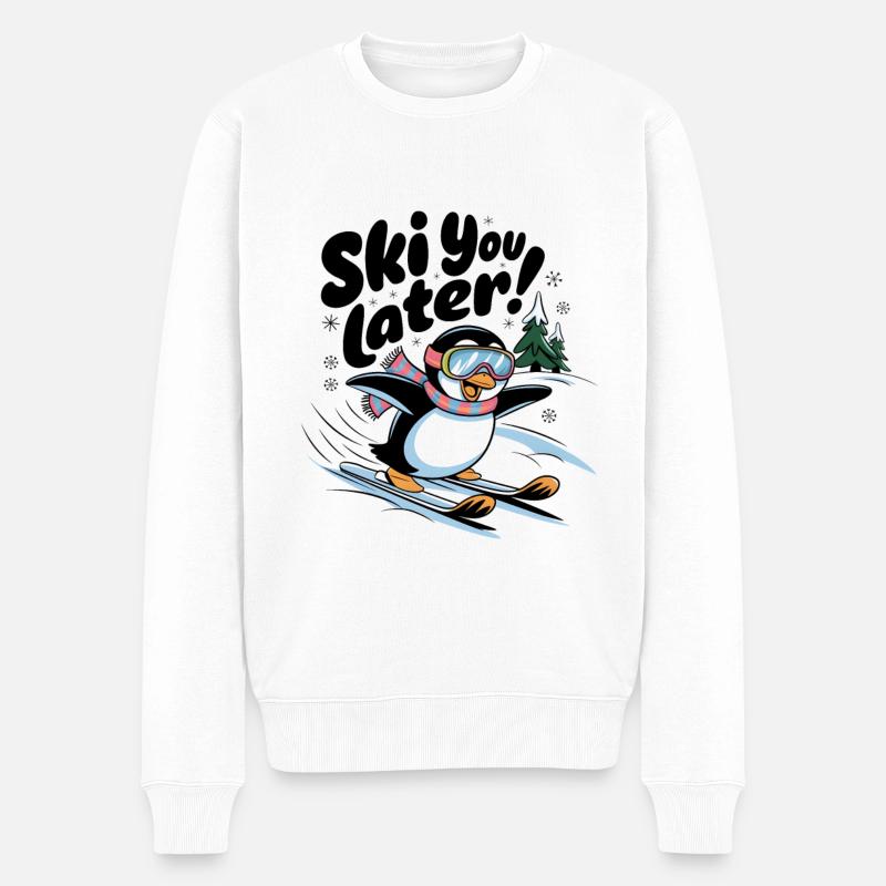 Skiez vous plus tard - Pull Premium bio Homme - blanc