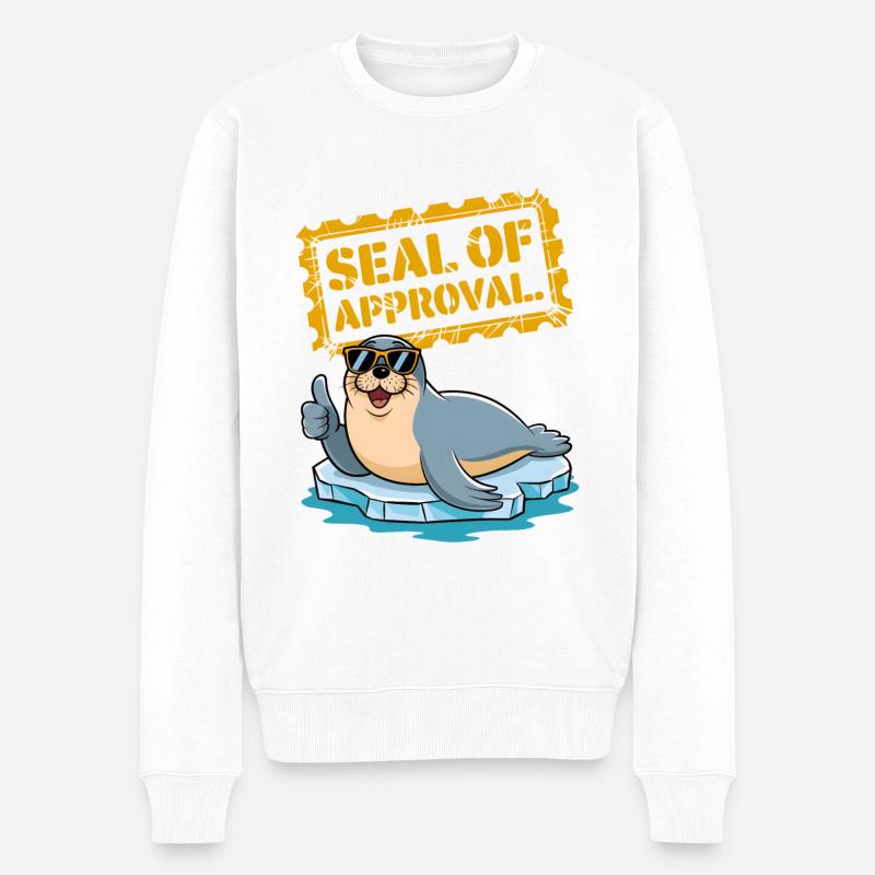 Gütesiegel - Männer Premium Bio Pullover - Weiß