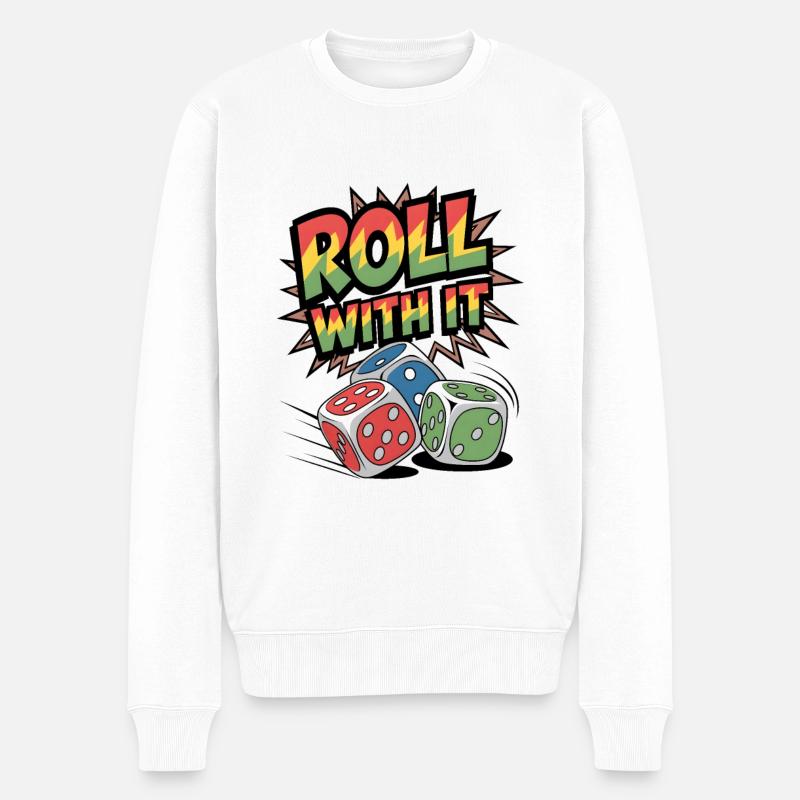 Lass dich darauf ein - Männer Premium Bio Pullover - Weiß