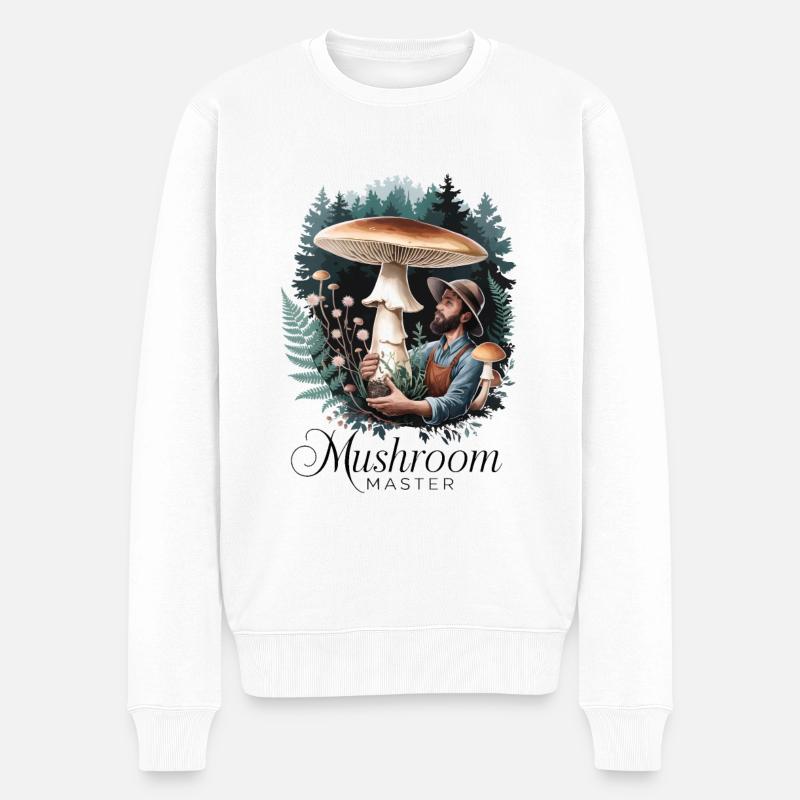 Pilzmeister - Männer Premium Bio Pullover - Weiß